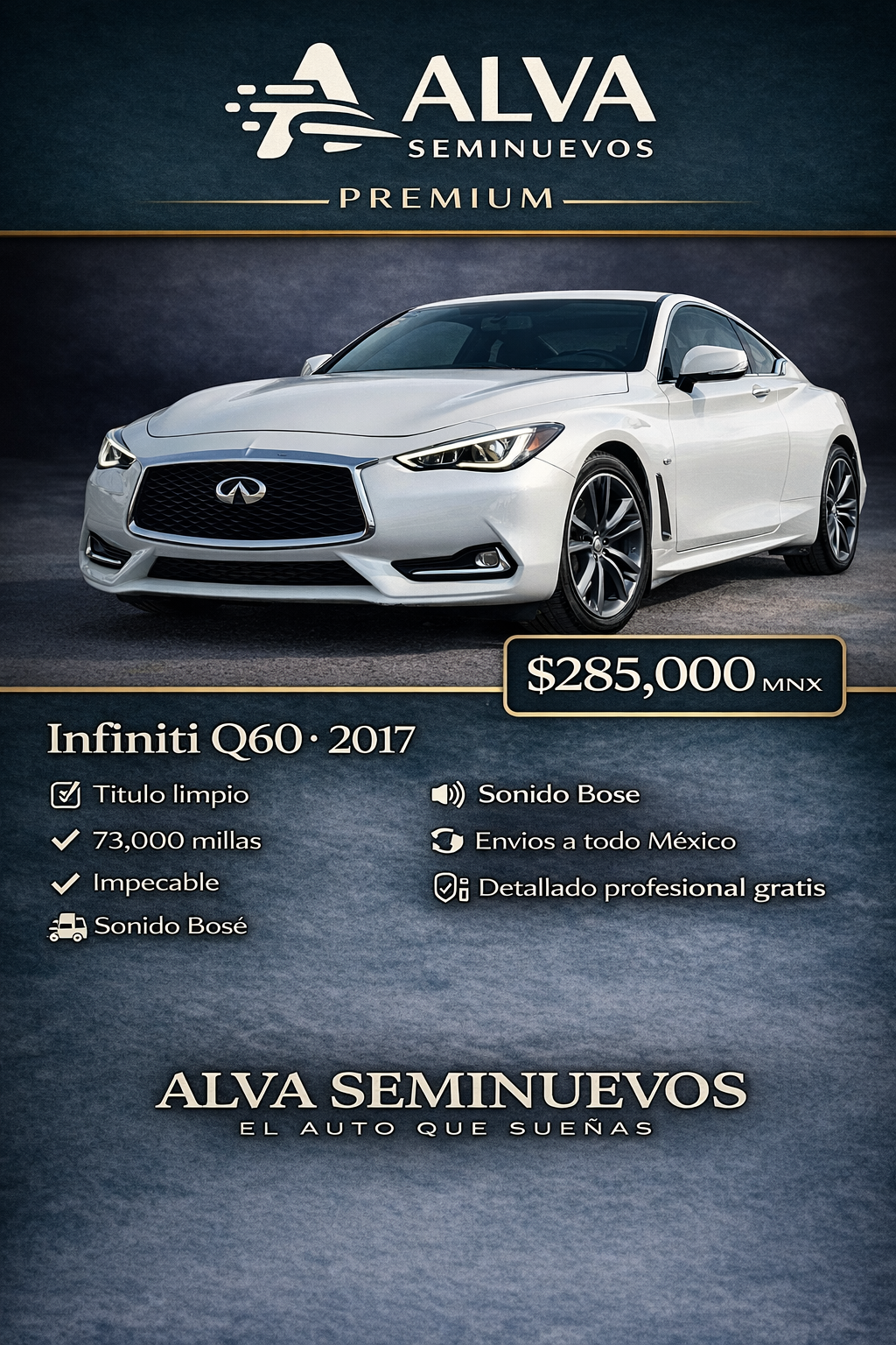 Infiniti Q60 Coupe 2017 - Alva Seminuevos